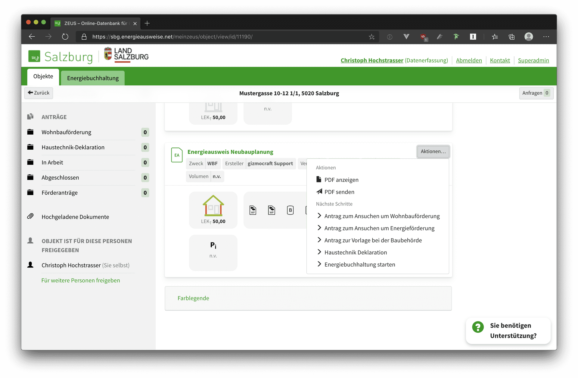 ZEUS Kundenportal - hochstrasser frontend design